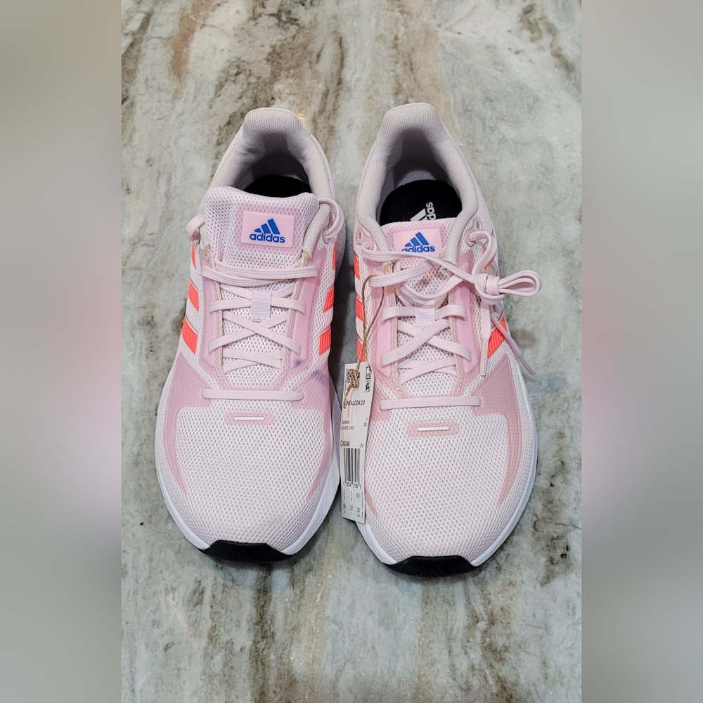 Adidas Women's Run Falcon, size 8.5, pink and white. NWT.